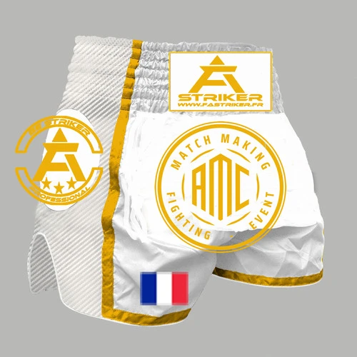 Short Thaï Brodé AMC Blanc Doré
