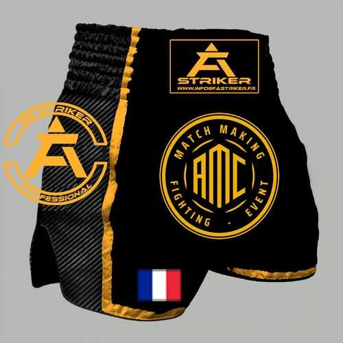 Short Thaï Brodé AMC Noir Doré